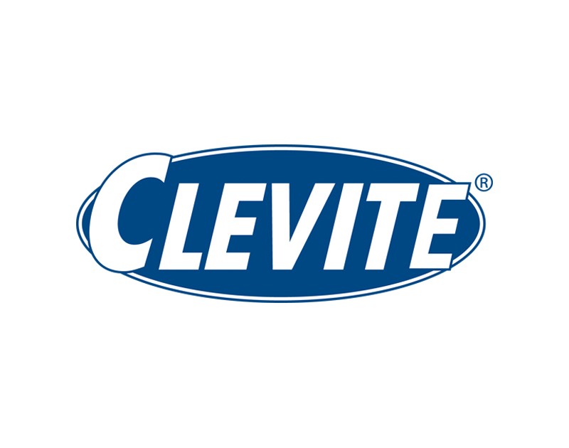 Clevite logo white text on a blue oval with a white trim. 
