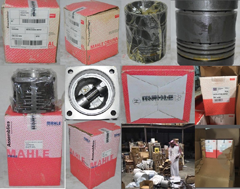 Variety of MAHLE products found in the Middle East in and out of boxes.