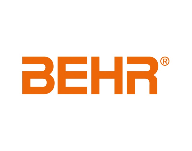BEHR logo in orange with orange copyright logo. 